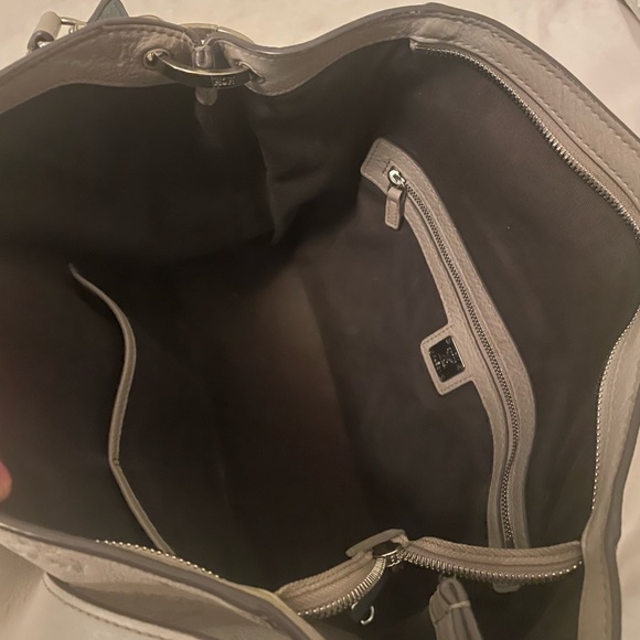 MCM Klara Monogrammed Beige Leather Hobo Shoulder Handbag - Picture 10 of 11